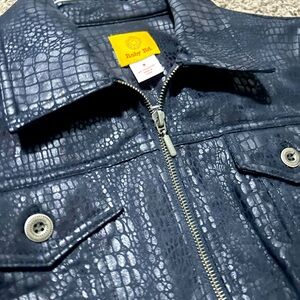 Ruby Rd. Navy Crocodile Print Jacket
